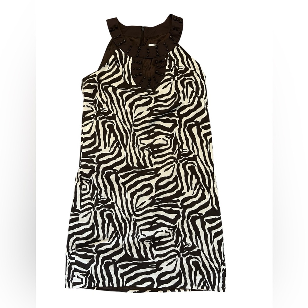 Ann Taylor Loft animal print sleeveless sheath dress size 4